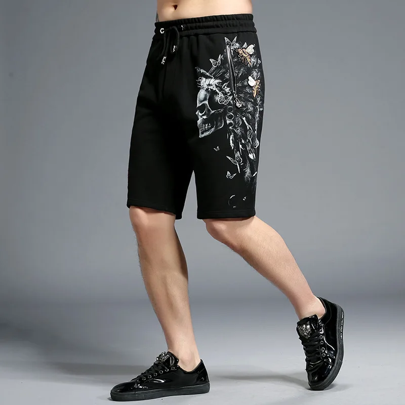 

3d Print Skull Casual Shorts for Men Streetwear Hip Hop Style Men Short Fitness Bodybuilding Bermuda Summer Male Shorts Beltted
