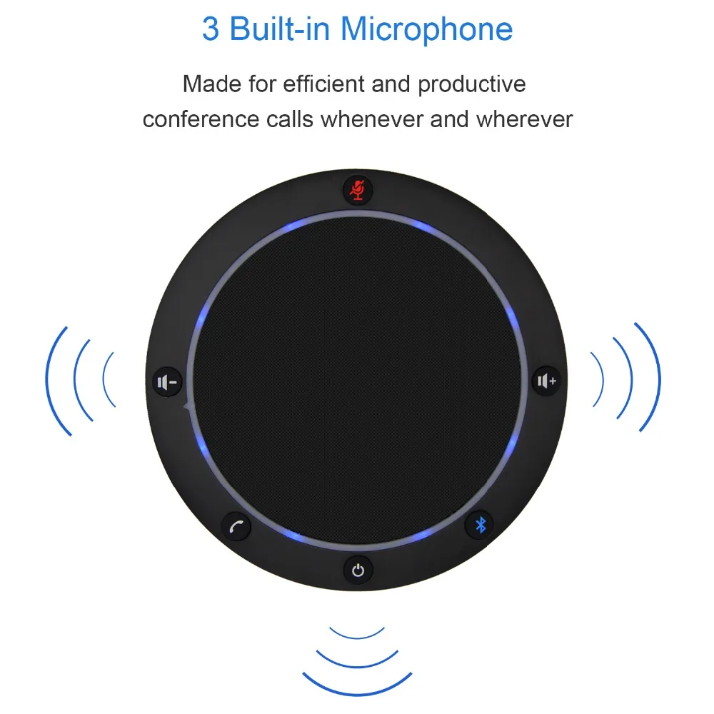 Tenveo NA100B Bluetooth USB Конференц-динамик телефон для VoIP софтфонов через ПК и мобильный телефон музыкальный динамик