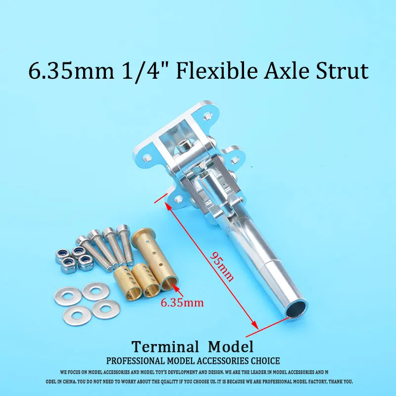 RC Boat 95mm Length Shaft(Axle) Bracket Adjustable Stinger Drive for 6.35mm 1/4" Propeller Shaft