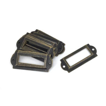 

20PCS Antique Bronze Iron Label Frame Card Holder for Bookcases Shelf Drawer Cabinet 2.36"x0.95"(60x24mm)