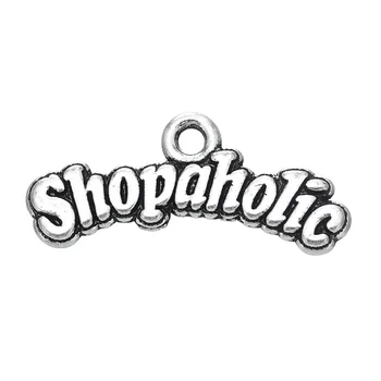 

my shape 30pcs shopaholic word love shopping charm for jewelry making