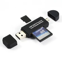 Micro USB и USB 3 в 1 OTG кард-ридер высокоскоростной USB 2,0 универсальный OTG TF/SD для ноутбука Android Computr адаптер мобильного телефона