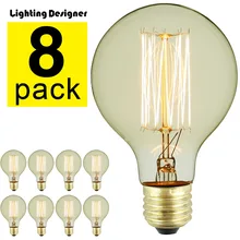 G80 Декор лампочки edison янтарный свет лампы Винтаж лампа накаливания лампы 220 В 40 Вт E27 база беличья клетка теплый белый