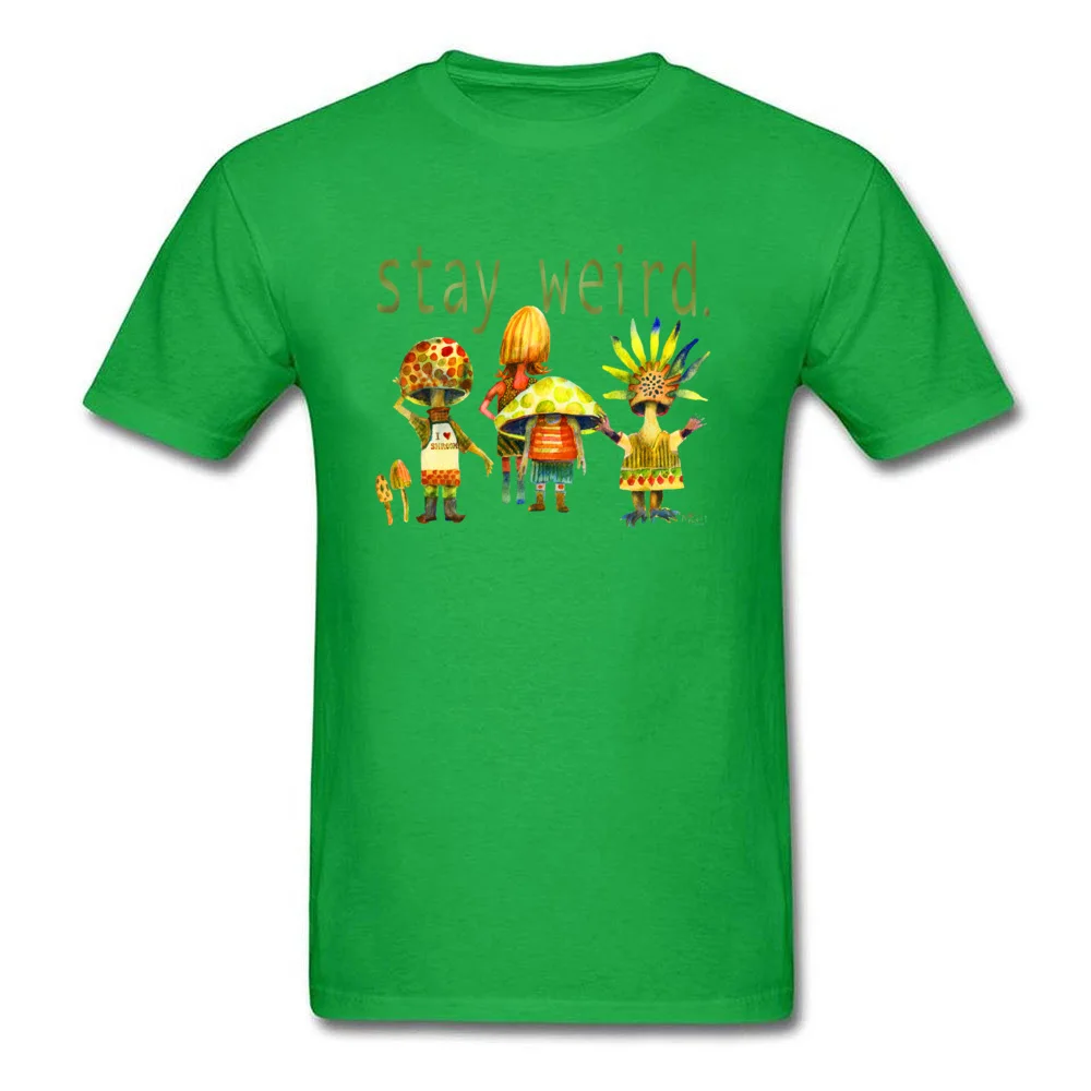  Mens Tshirts Europe Design T Shirt 100% Cotton Crew Neck Short Sleeve Summer Tee-Shirt April FOOL DAY Wholesale Stay Weird Mushroom Heads by dotsofpaint green
