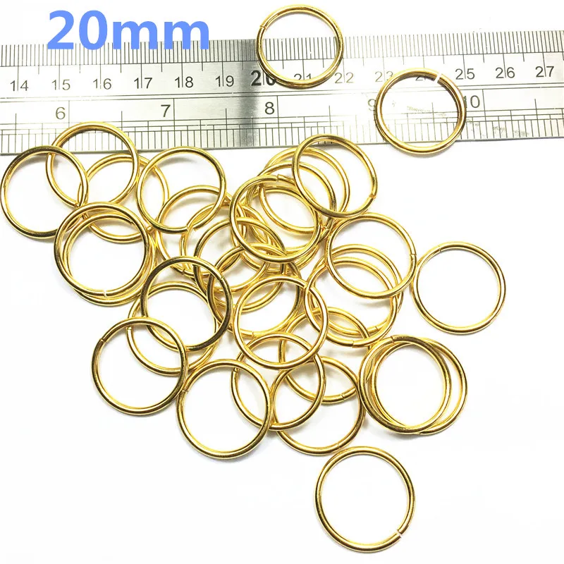 6-   20mm Spring Gate D O Ring Openable Keyring Leather Bag Belt Strap Dog Chain Buckle Snap Clasp Clip Trigger Accessories DIY gold
