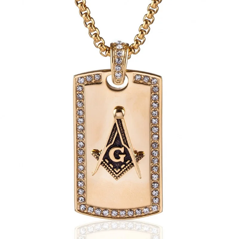 

Europe and America Fashion Jewelry Man&woman Stainless Steel masonic Pendant Necklacegift#206
