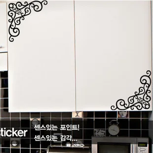 Fashion wall stickers grilles cabinet door kitchen cabinet corner flower decoration small(China (Mainland