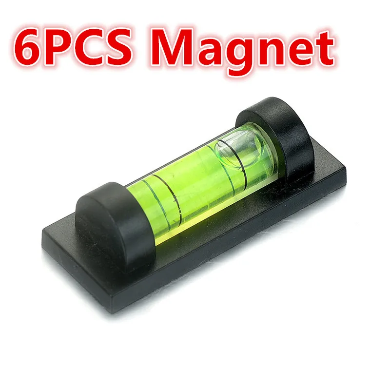6/10 шт Мини пузырьковый уровень сферическим уровенем простая маленькая с Установка отверстия/вода магнита измерить уровень инструменты - Цвет: 6PCS magnet