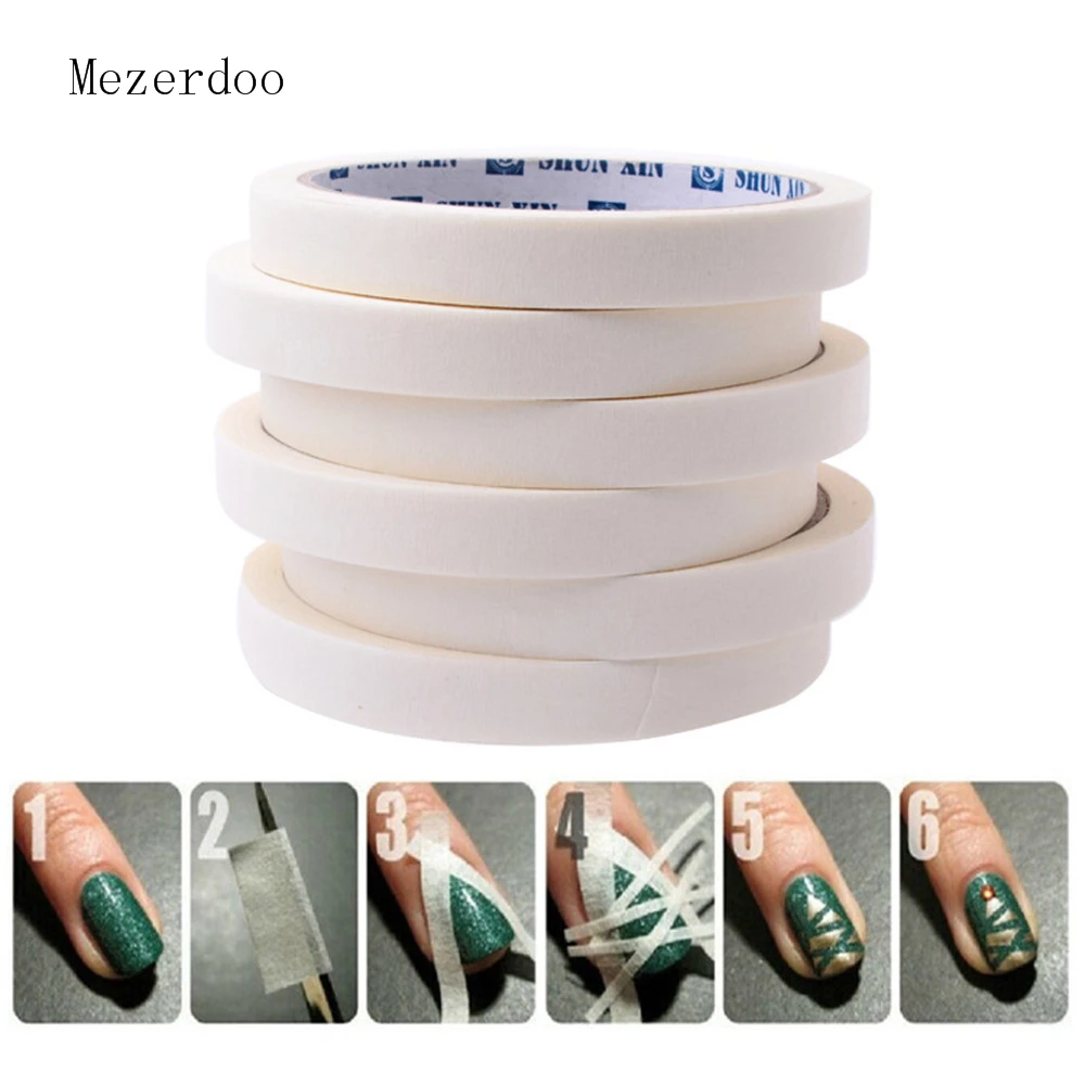 5 Rolls French Manicure Nail Art Tips Creative Nail Stickers Masking