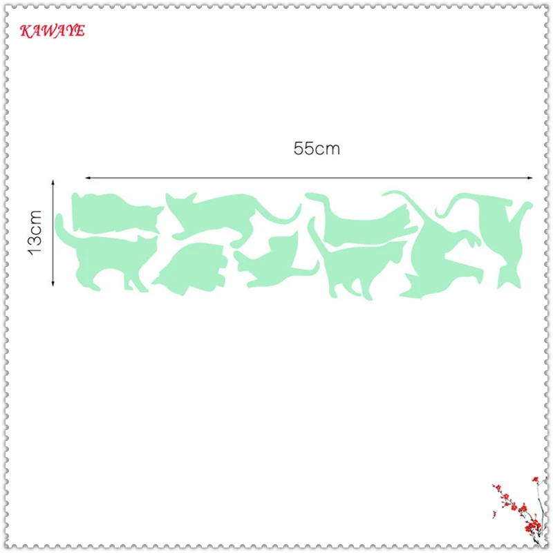 9 шт. милый котенок котик; блестящие светящиеся светящаяся наклейка для стены Настенная Наклейка для переключателя Спальня наклейка для домашнего декора 5ZDZ295