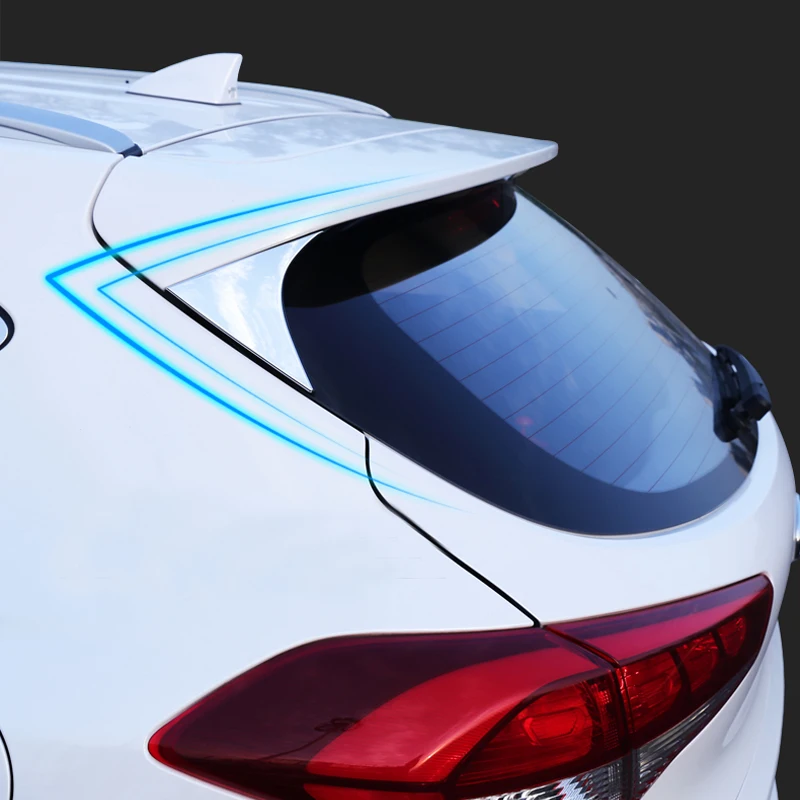 

For Hyundai Tucson 2016 2017 2018 2019 ABS Chrome Rear Window Triangle Cover Molding Trim 2pcs Car Styling