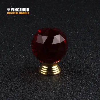 

Girl Bedroom Decoration Furniture Accessories Hardware Drawer Cupboard Wardrobe Dresser Handle Red Crystal Glass Knob