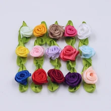 50pcs artificial filament thick rose wedding dress accessories color rose bow hair accessories head hair clip DIY wreath clip