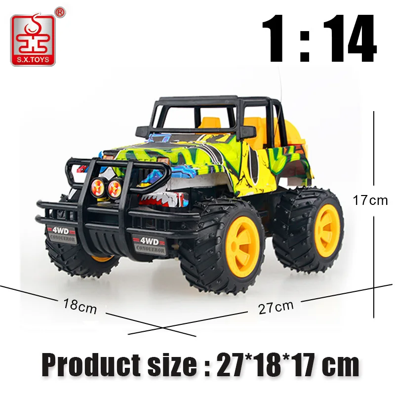 S. X. TOYS 1:14 RC Car 2 4G высокоскоростные граффити машинки Rock Rover мощный большой ножной