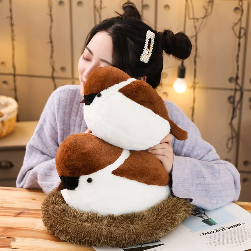 

Stuffed Animal Bird Sparrow Toy Simulation Sparrow Plush Toy Stuffed Sparrow Animal Nest Toys For Children Home Decoration