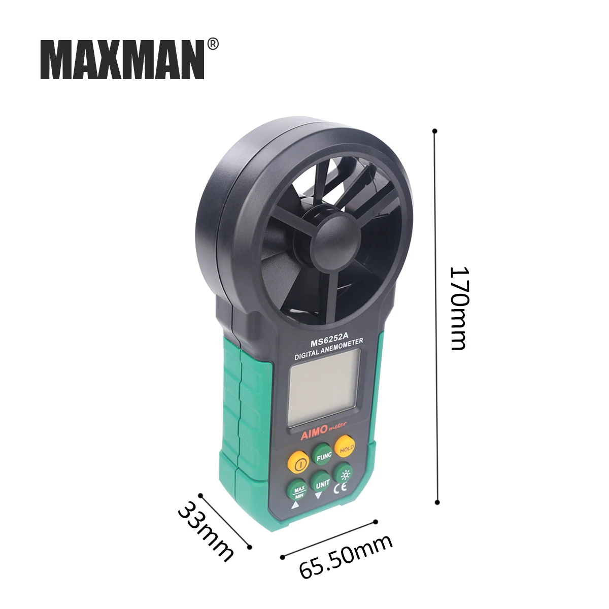 

MAXMAN Measuring Instrument Aimometer Ms6252A Digital Anemometer Temperature Humidity Tester Anemometro Air Flow Meter