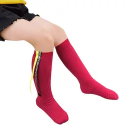 Детские мягкие хлопковые носки в полоску, однотонные носки для маленьких девочек, носки для маленьких мальчиков, носки до колена для
