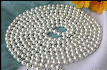 

shipping> >>>z2818 long 100" 8mm round white south sea pearl necklace