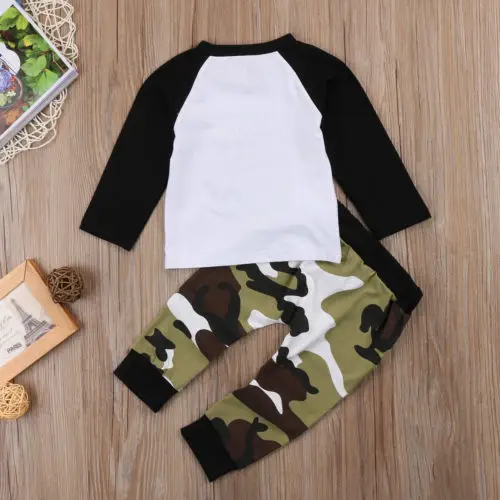 Toddler Kids Baby Boy Camo Outfits Clothes T-shirt Tops+Pants Trousers 2PCS Set 3