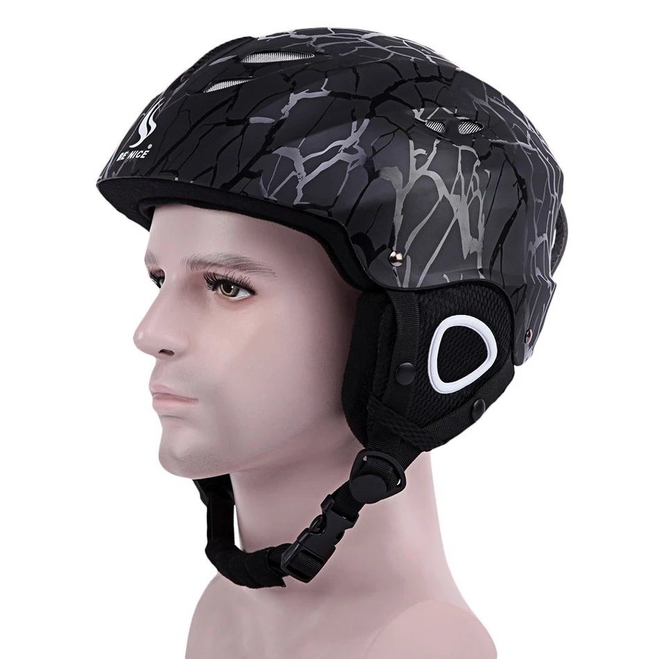 Шлем для катания на лыжах BENICE с внутренней регулируемой пряжкой, подушкой, слоем 58-61 см, окружность головы для спорта на открытом воздухе