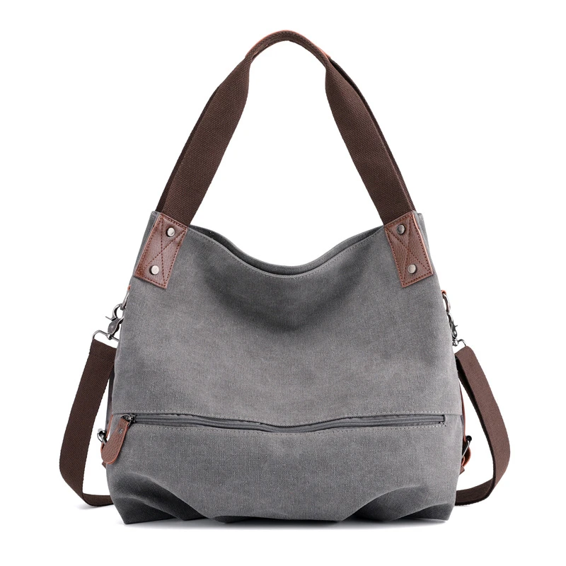 Bolsas de Alta Bolsa de Ombro Amberler Mulheres Lona Qualidade Moda Feminina Grandes Senhoras Capacidade Zipper Casual Tote Crossbody Bolsas