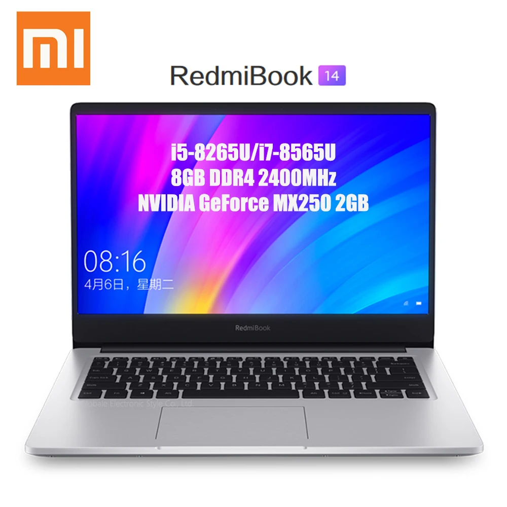 Скидка Xiaomi Redmibook 14 ноутбук Intel Core i5 8265u i7 8565u 8 Гб DDR4 2400 МГц ОЗУ NVIDIA GeForce MX250
