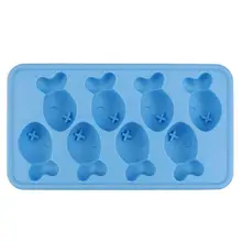 Форма рыбы гибкий 8 лоток с формой для кубиков льда Торт Шоколад резиновая форма новинка подарок милый DIY для детей счастливой продажи ap522