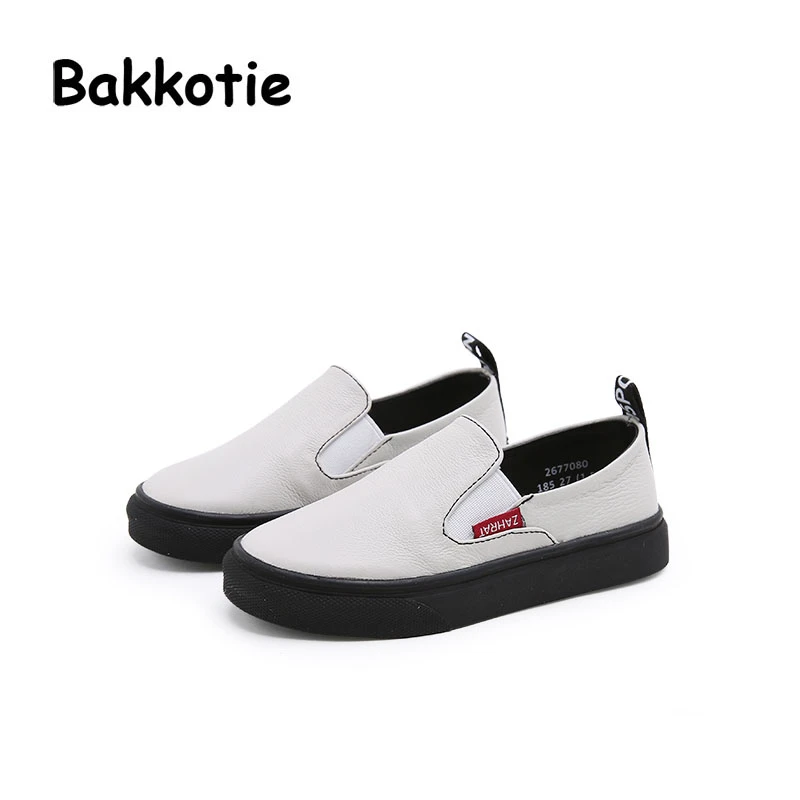Bakkotie 17 Nouveaux Enfants Automne Bebe Garcon Glissement Sur La Chaussure Beige Veritable Mocassins En Cuir Enfant Fille Loisirs Sneaker Respirant Noir Aliexpress