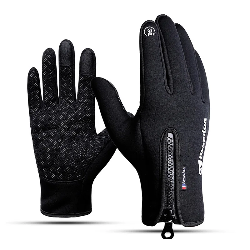 Теплые водонепроницаемые перчатки для рыбалки с сенсорным экраном, перчатки из искусственной кожи, противоскользящие перчатки на весь палец, зимние перчатки