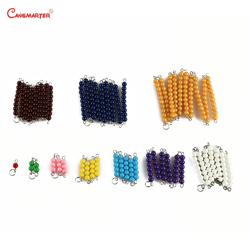 

Short Bead Chain Montessori Materials Math Toys Kids 3-6 Year Number Practice Teaching Toy Preschool Color Bead Chains MA118-NX3