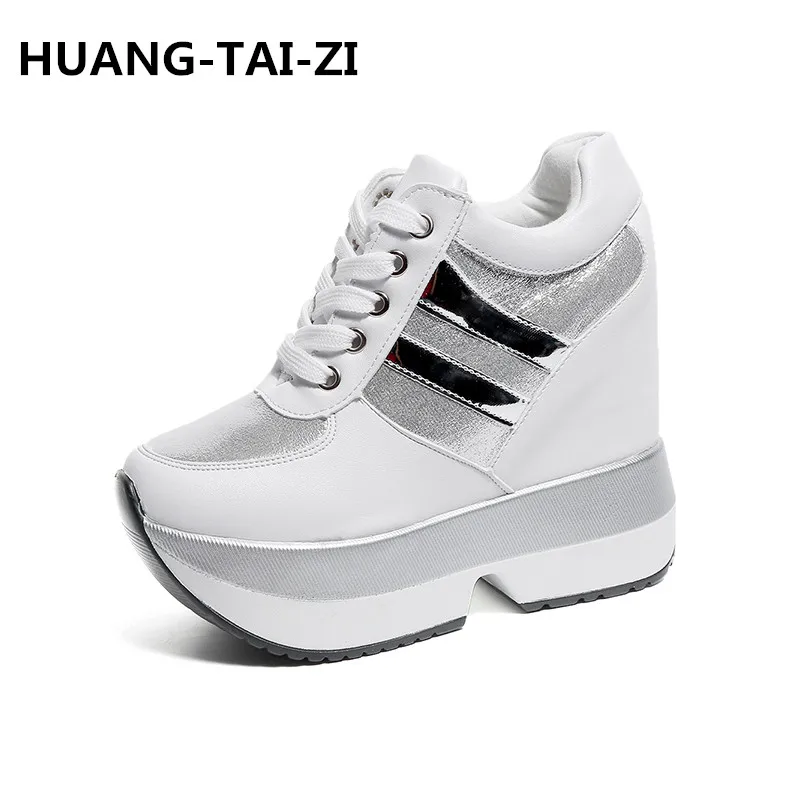 

Woman Brand Hidden Wedge Heel Lace Up Casual Shoes Spring Autumn Women's Ultra 13cm Heels Shoes Women Singles Height Increas