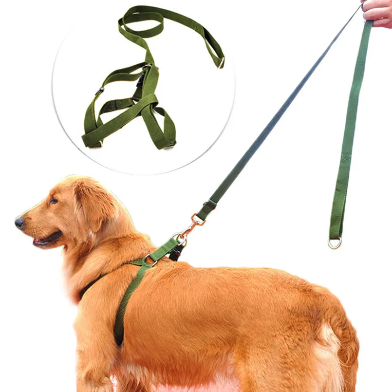 Dog Harness for Big Large Medium Small Dog Puppy Army Green Pet Leash