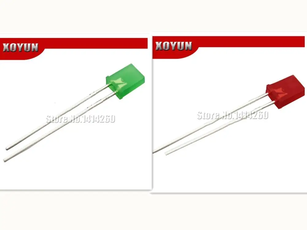 

100pcs/lot Long feet 2*5*7 Red hair Red Green hair Green LED square light highlight long feet highlight LED