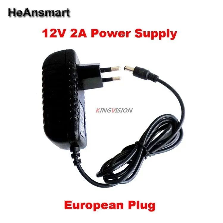 Обновленное качество AC 12V2A 100 V-240 V адаптер преобразователя DC 2000mA Светодиодный источник питания EU US Plug 5,5 мм x 2,1-2,5 мм для камеры