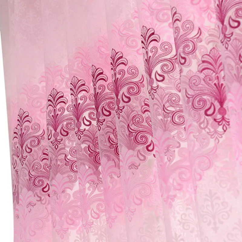 1 шт. занавеска 200*100 см розовый цветочный ламбрекен маркизет занавески s для гостиной Тюль-шторы для окон отвесная занавеска s Cortinas Rideaux