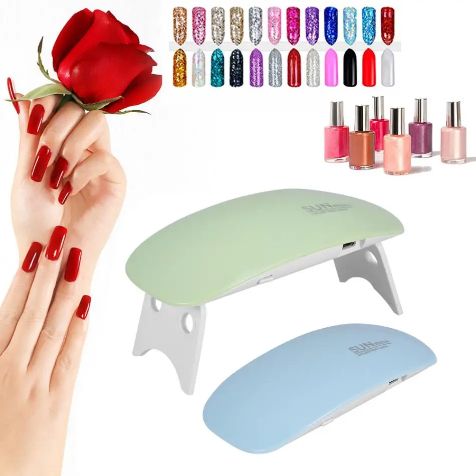 

Mini 6w UV LED Lamp Nail Dryer Portable USB Charging Fast Dry Gel Nail Polish Dryer Nail Art Manicure Gel Curing Drying tools