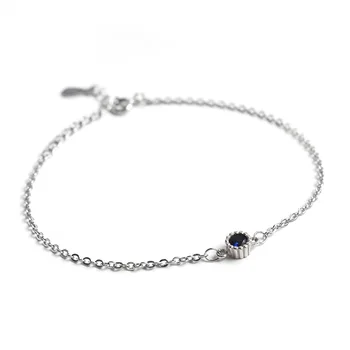 

La Monada Fashion Jewelry Womens Accessories Blue Zirconia Rolo Hand Chain Bracelets Women 925 Sterling Silver Bracelet Trendy