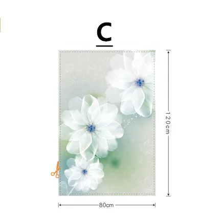 Статическая оконная пленка Цветочный балкон подоконник спальня полупрозрачная непрозрачная стеклянная фольга стеклянная дверь раздвижные окна наклейка - Цвет: 80X120CM
