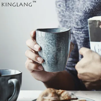 

KINGLANG Japanese Style Ceramic Teacup Water Coffee Cup Tableware