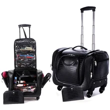 Женский чемодан на колесиках из крокодиловой кожи, брендовый набор инструментов, сумка для девушек, косметичка, многофункциональная косметичка для ногтей, чемодан на колесиках