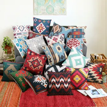 

New Decorative Pillows Cojines Decorativos Almofada Cushions Home Decor Retro Bohemia Middle East Kilim Pillow Ethnic Handmade