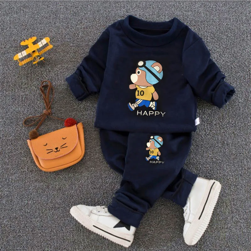 

kids clothing sets 2018 spring autumn baby girls & boys clothes set 2 pieces cartoon print sweatshirts+pants tracksuit 1-4 year