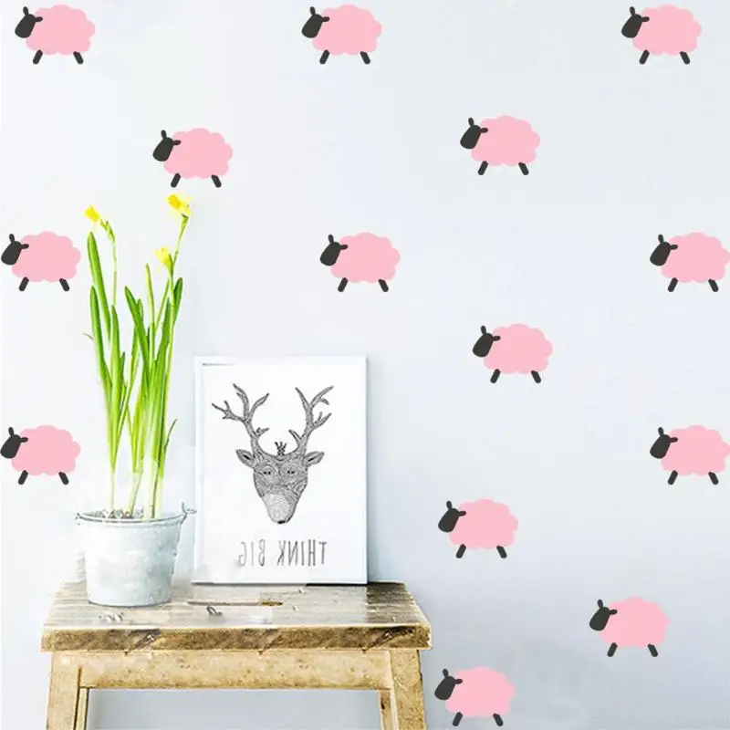

Lovely Sheep Wall Sticker Ice Cream Pattern Vinyl Wall Art Stickers Baby Kids Child Nursery Room Wall Decals Home Decoration
