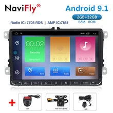 NaviFly Android 9,1 Автомобильный gps навигатор dvd мультимедийный плеер для VW Volkswagen/PASSAT b6 b7/Golf 5 6/TOURAN/POLO/SHARAN/BORA