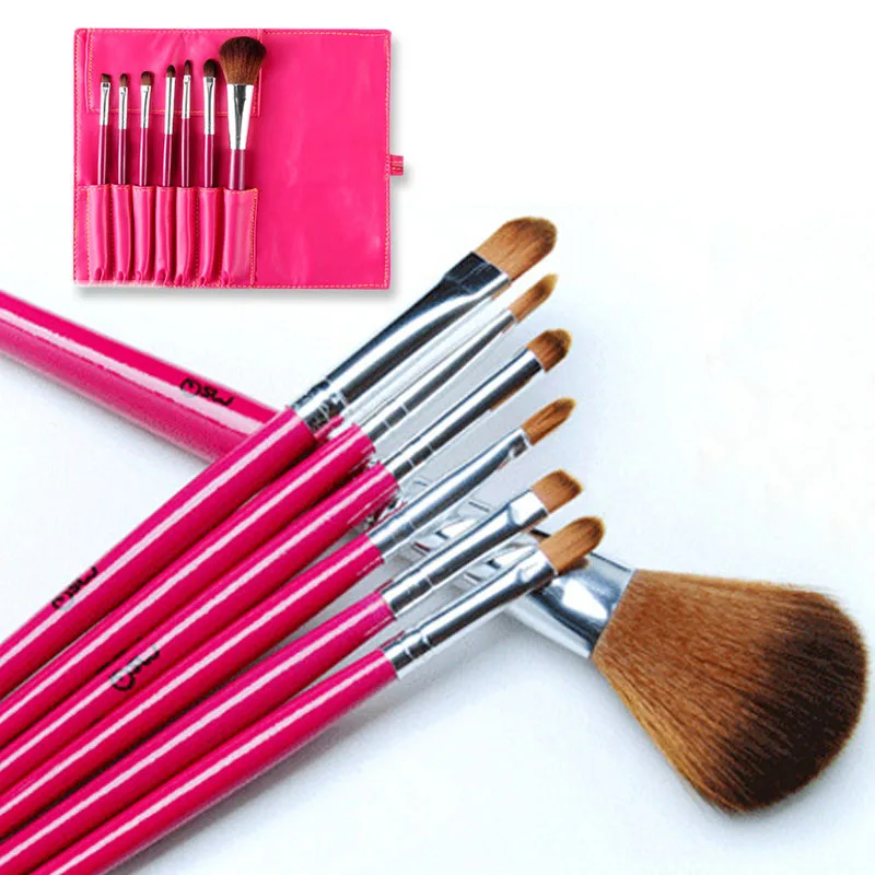 Pro 7 Pcs Facial Makeup Brush Set Home Use Makeup Tools Face Eyes Lips