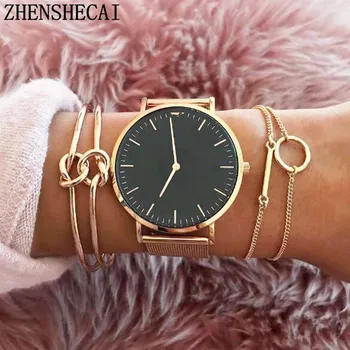 

3pcs / set fashion Punk Simple bracelet double knot Loop Metal chain bracelet Bohemia Retro jewelry Accessories for women ns16