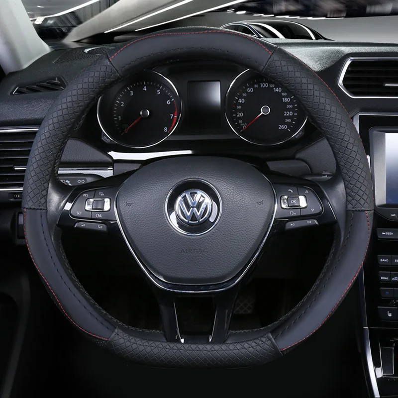 Верхние Кожаные чехлы на руль для Volkswagen Vw атлас Teramont Cross Golf wagon AllTrack Touran Tiguan Sharan