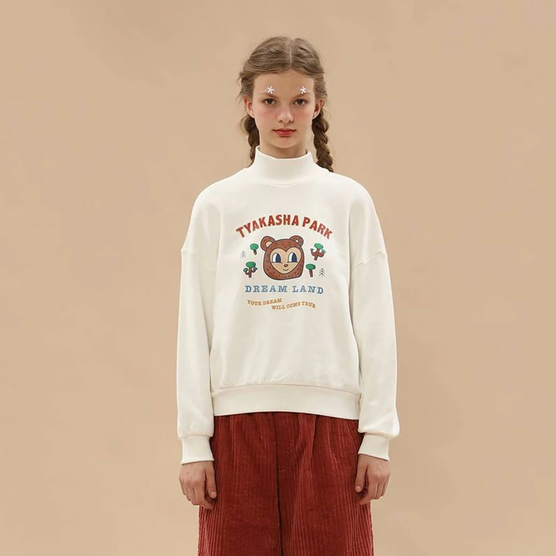 Spring Casual Women Pullover Tops Long Sleeve Cotton White