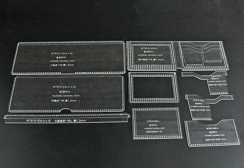 WUTA 915-C классический двойной Бумажник кожаный шаблон прозрачный акриловый Узор Набор кожаный держатель для карт короткая модель кошелька