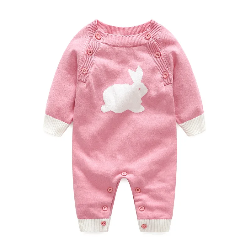 

Baby Romper Knitting Wool Sweater for Boy Girls Rabbit Pattern Infant Jumpsuit Soft Toddler Winter Romper Newborn Clothes